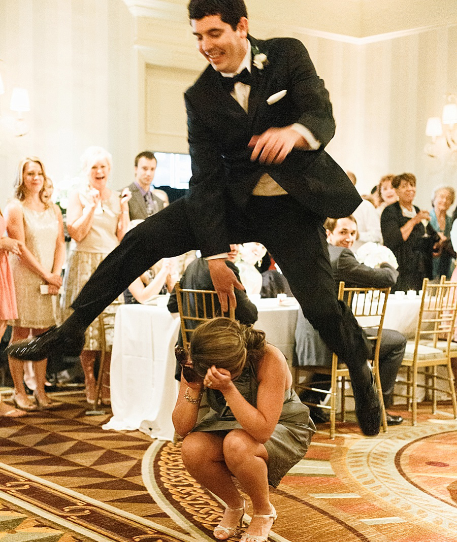 Wedding Party enter the reception at the Carmel Country Club in Charlotte NC
