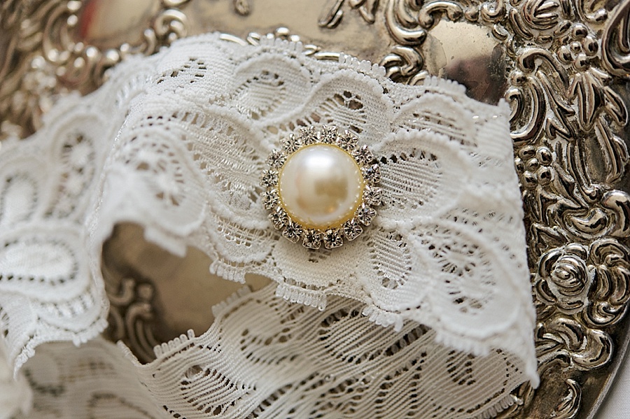 Bridal garter at First United Methodist Church in Charlotte NC