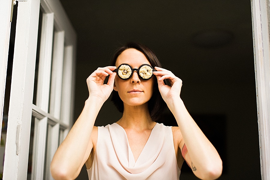 Woman wearing cookie glasses for The Cookie Cult in Charlotte NC
