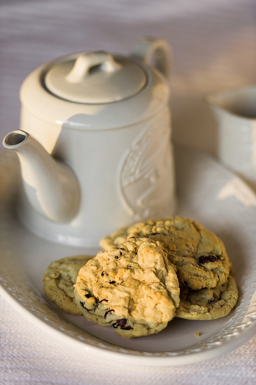 Cookies on a plate and a tea pot for The Cookie Cult in Charlotte NC