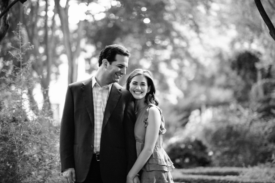 Couple at Wing Haven Gardens in Charlotte NC