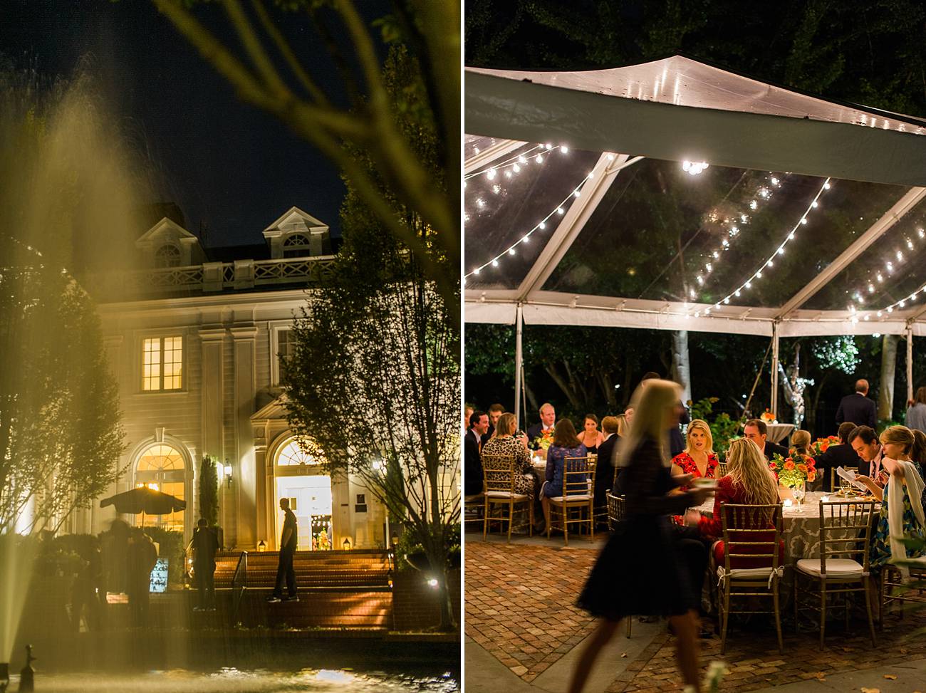 the front and courtyard of the duke mansion in Charlotte, NC