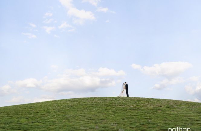 Bride and Groom upon a hilltop