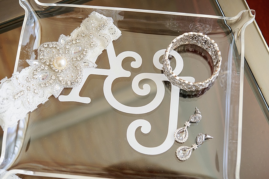 Bridal jewelry at First United Methodist Church in Charlotte NC