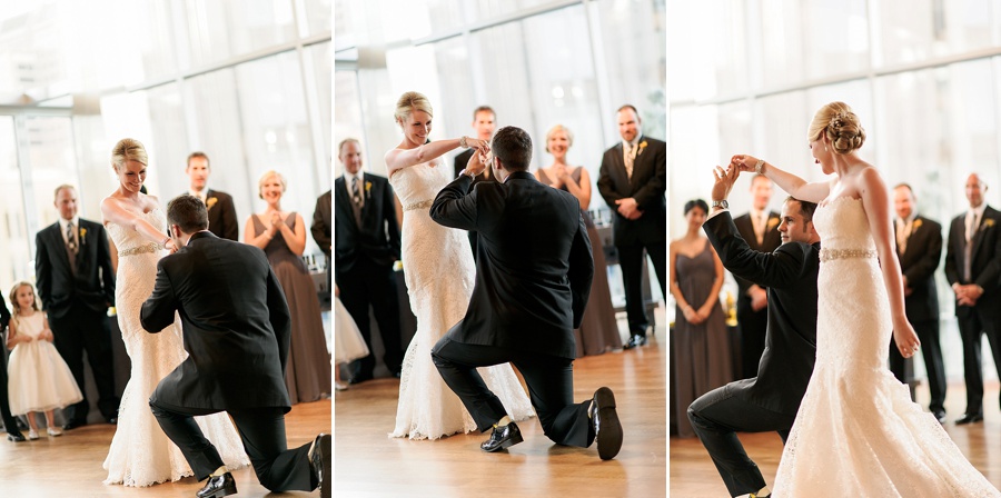 Bride and groom share first dance at Foundation for the Carolinas in Charlotte NC