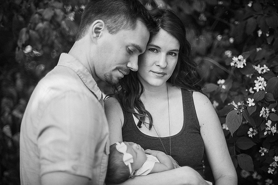 Newborn session of family with baby girl in Charlotte NC