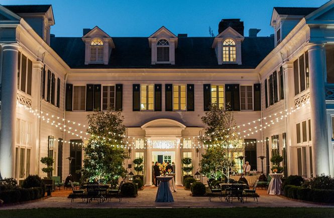 The courtyard of the Duke Mansion in Charlotte, NC